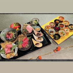 Dinner: Limited to 5 meals per day - 8 types of Omi beef tasting platter & 12 types of small dishes