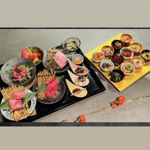 Dinner: Limited to 5 meals per day - 8 types of Omi beef tasting platter & 12 types of small dishes