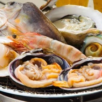 【海鮮BBQプラン】海鮮BBQコース全12品8000円(税込)☆週末2.5時間！平日3時間飲み放題付き！