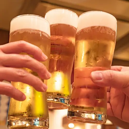 Cheers with BBQ and beer!