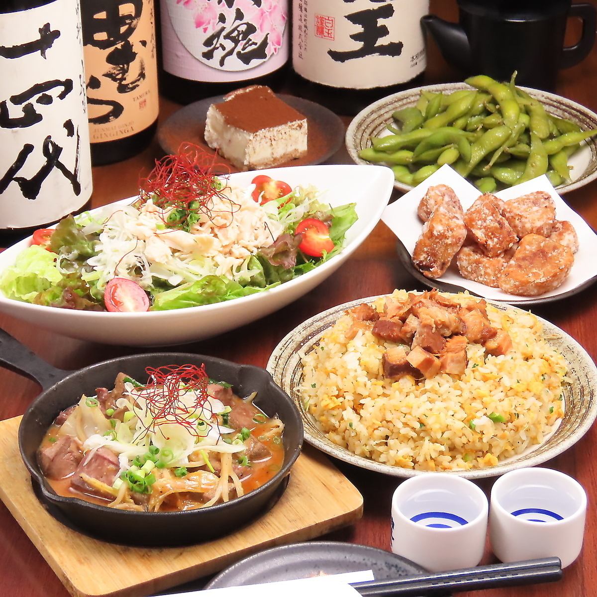 包含3小时畅饮超过10种当地清酒!九道菜套餐,包括奢华海鲜稻荷寿司。