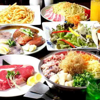 忘年会はもん横で！【肉コース】1人1枚のサーロインステーキで豪華に[全8品] 3500円