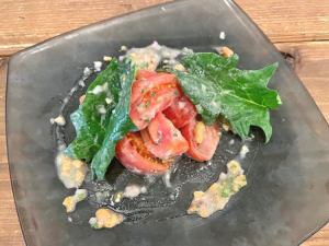 Simple salad with tomatoes and early red