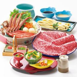 牛・かにしゃぶセット