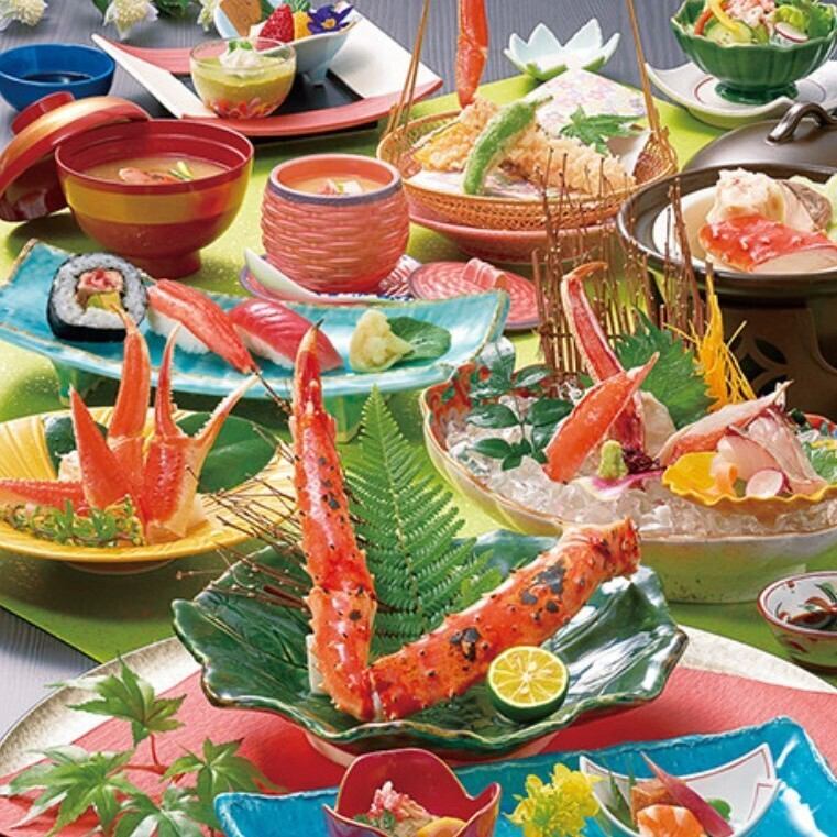 豪快なたらばの一本焼が付いた特別会席です。