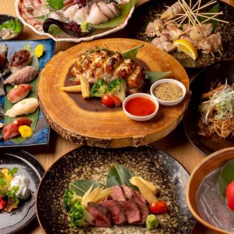 【11/25～忘年会】3h飲み放題+9品4500円◆甚兵衛スタンダード◆特製MIXホルモン焼きや海鮮など