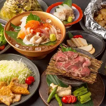 【歓送迎会】平日3H/週末2.5H飲み放題+9品4500円◆甚兵衛スタンダード◆信州豚の鉄板や海鮮