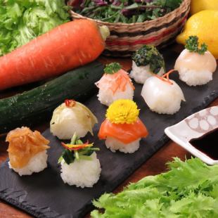お野菜とお魚の手毬寿司