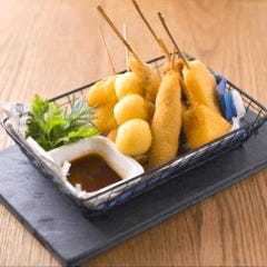 【お任せ串揚げ盛合せ】お任せ京風串揚げ五本盛合せ(一皿五本)
