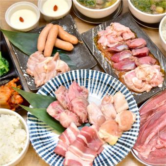 【90分飲み放題付、スタンダードコース】ホルモン盛や和牛カルビなど全8品3,480円（税込）