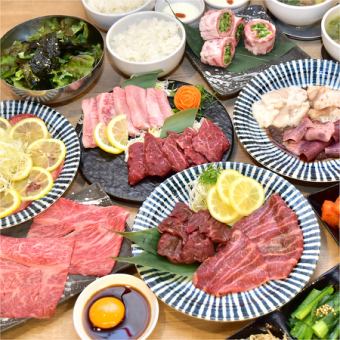 【90分飲み放題付、プレミアムコース】看板商品と上質なお肉ばかり全12品5,480円（税込）