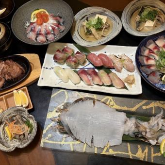 【豪華鯖鉄特別コース】＜2時間飲み放題付＞極上鯖×博多逸品料理を味わう 12,000円コース