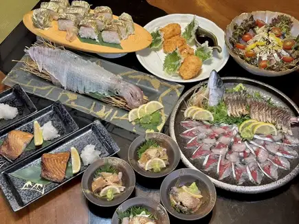 【鯖鉄名物を堪能】活きイカ姿造り×鯖姿造り×鯖料理尽くし!2時間飲み放題付 10,000円(税込)