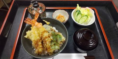 米飯和油炸魚碗