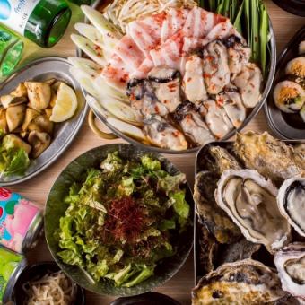 【2時間飲み放題付】●日~木限定●旨辛牡蠣鍋付き☆唐揚げ,サガリ鉄板…3000円★