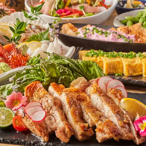 定番人気★『宴会コース』焼き鳥や大山鶏もも焼き含9品 3時間飲み放題付 4490円⇒3490円