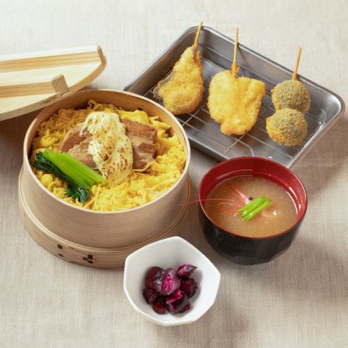 【土日祝】角煮チーズのわっぱ定食