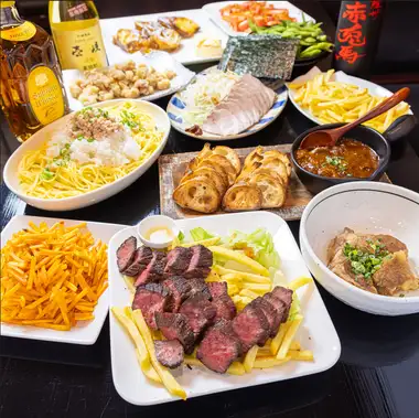 【贅沢宴会】国産牛ステーキ&おまかせ料理10品!ゆったり3時間 6,000円(税込)