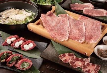 能登牛と厚切りイチボの創作焼肉コース6600円→5940円120分飲み放題付き