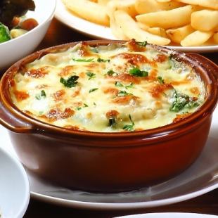 エビとほうれん草のドリア