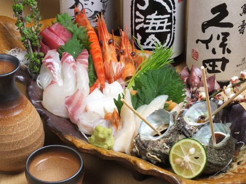 刺身盛りをコースで堪能