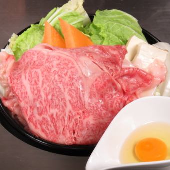 [One-pressed Wagyu Beef Sukiyaki Set] Includes 150g of specially selected Wagyu beef, vegetables, and homemade noodles ◆6,300 yen