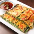 Seafood and green onion pancake