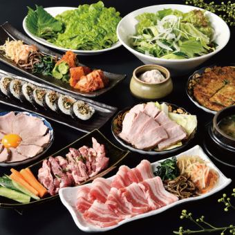 【3名様から前日までに要予約】Aコース 韓国気分を味わえるコース【全11品】