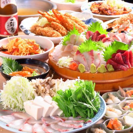 [★Excellent course★2 hours of all-you-can-drink included] Seasonal Gen-chan sashimi, Sawara Saikyoyaki, etc.! 8 dishes total: 5,680 yen (tax included)