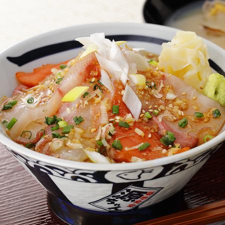 三種の山葵塩糀漬け丼 (白飯/味噌汁)