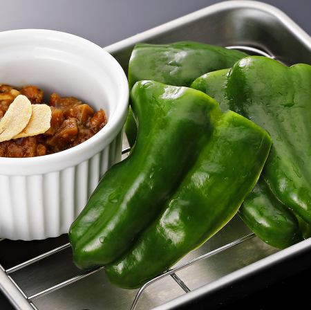 《粗挽き肉味噌と新鮮野菜》肉味噌ピーマン/肉味噌ナス 各