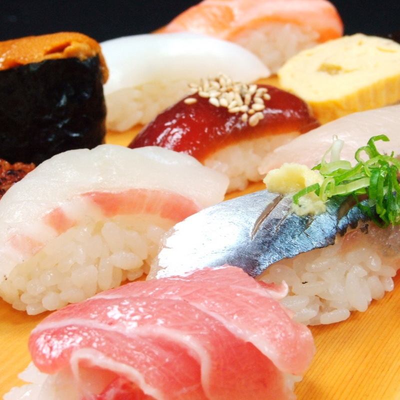 本格江戸前握り寿司一貫120円～。食べ放題プラン3500円が大人気