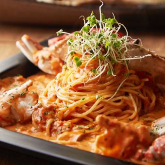 【2.5時間飲み放題】 6,000円魚コース 鮪のスペアリブ、渡り蟹のパスタ など全7品