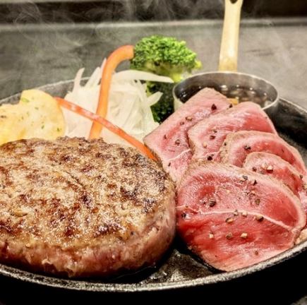 [Grilled Fukuyoshi collaboration] Melting hamburger & shorthorn beef steak course! 6,000 yen with 3 hours all-you-can-drink