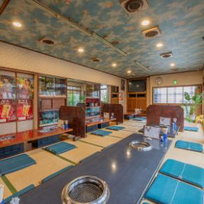 It is a tatami room seating for 6 to 8 people.