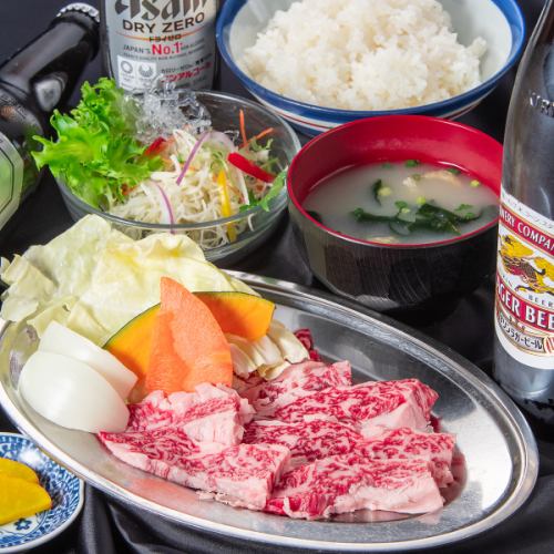 Our most popular lunch menu! Nagahama Yakiniku's proud meat at an amazing price ☆ [Kalbi set meal] 1,650 yen (tax included)