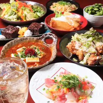 全8品【生ビール東北の地酒付き平日180分土曜日１２０分飲み放題】若者に人気『宴会コース』