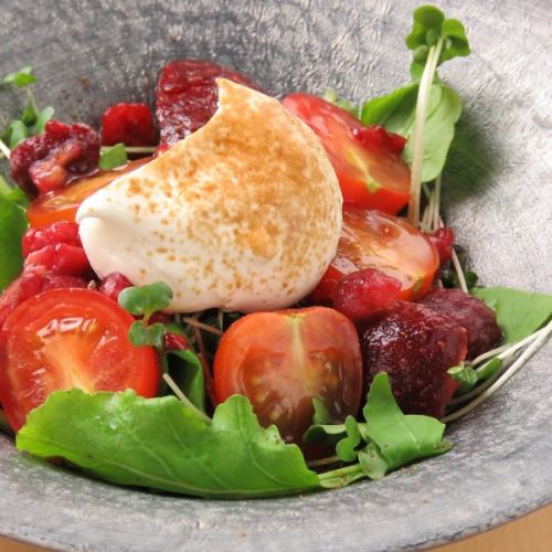Homemade Ricotta Salad with Tomatoes and Vegetables