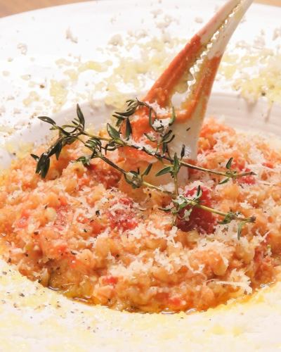 Snow crab tomato buckwheat risotto