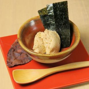 Ankimo pate wrapped in seaweed