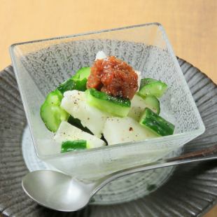 Yam and cucumber salad