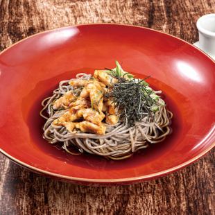 鶏せせりの梅もろみそば