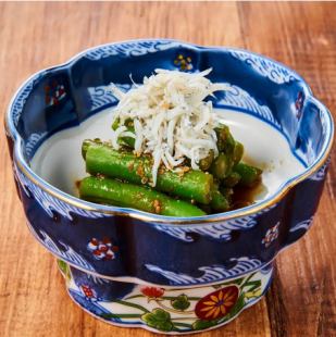 釜揚げしらすといんげんの胡麻和え