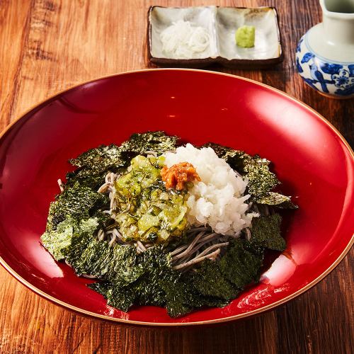 山葵昆布と鬼おろしの花巻そば