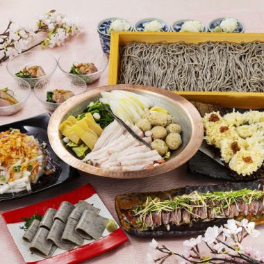 飲放込】春宴会【全7品】「旨塩昆布」和豚もちぶたと鶏つくねの鍋コース　4,980円