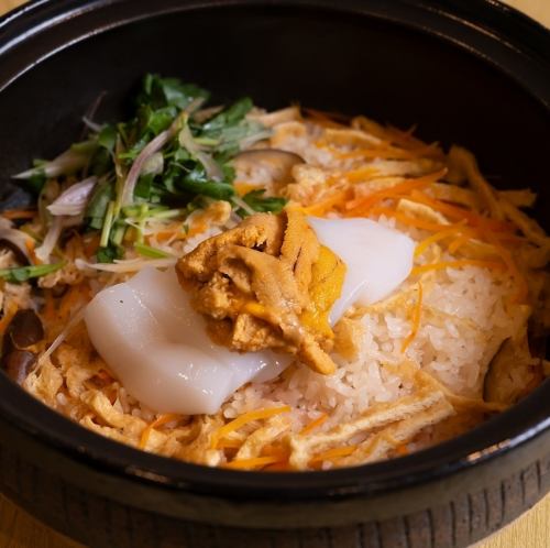 北海道京都　うにとイカの釜飯