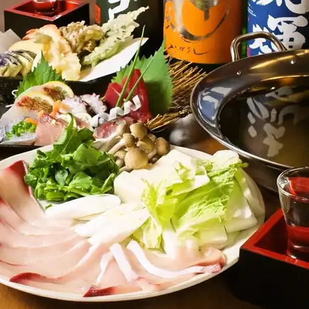 ◆清酒愛好者專屬◆【黃尾鰤魚涮涮鍋套餐】包含2小時無限暢飲珍稀清酒⇒ 6800日圓