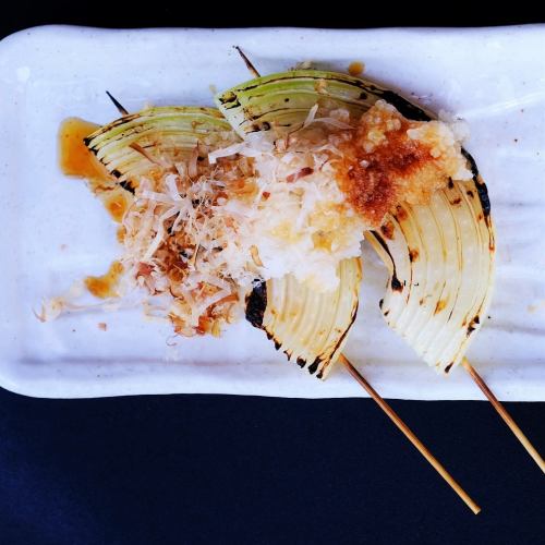 grilled onion skewer