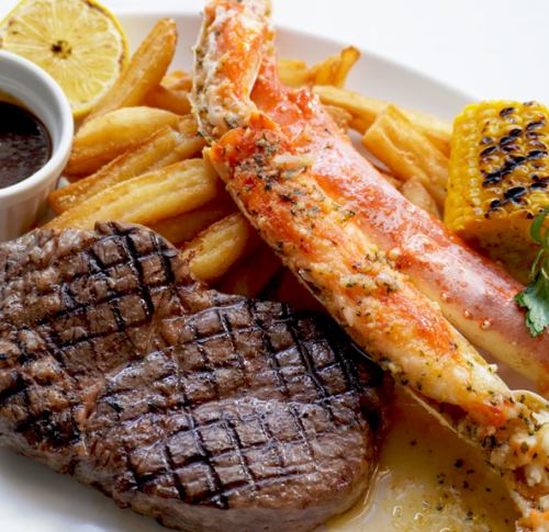 サーフ&ターフ！焼きたらば蟹とUSプライムビーフ