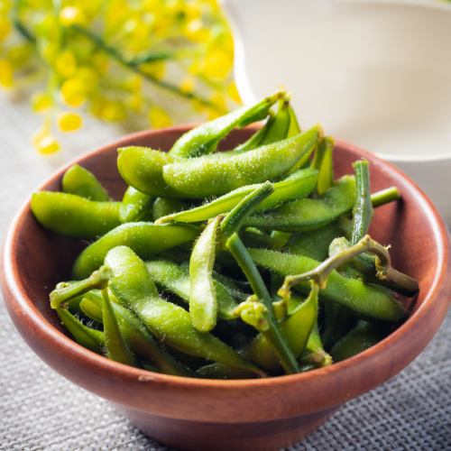 Salt-boiled green soybeans